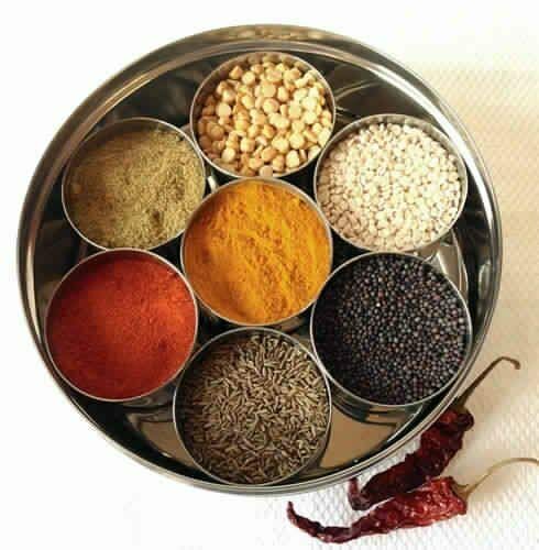 EliteKoopers Stainless Steel Indian 7 Spice Storage Box Tandoori Masala Dabba Spices Box