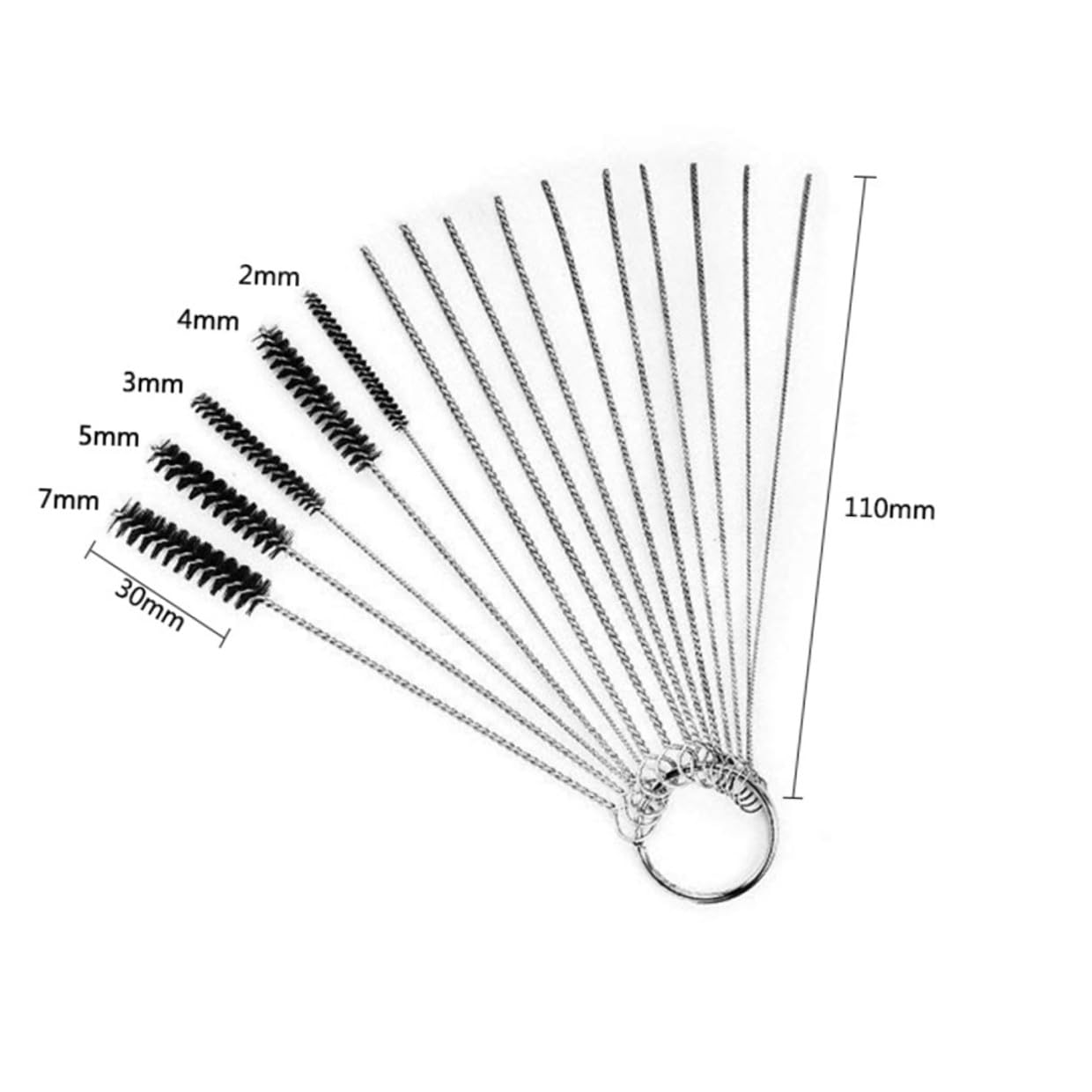 MAGICLULU 15 Pezzi Set di Strumenti per Pulizia Carburatore Moto Aghi in Nylon e Acciaio Inox, Alta Flessibilità per Rimuovere Ostruzioni e Pulire Spray e Cappucci Aria