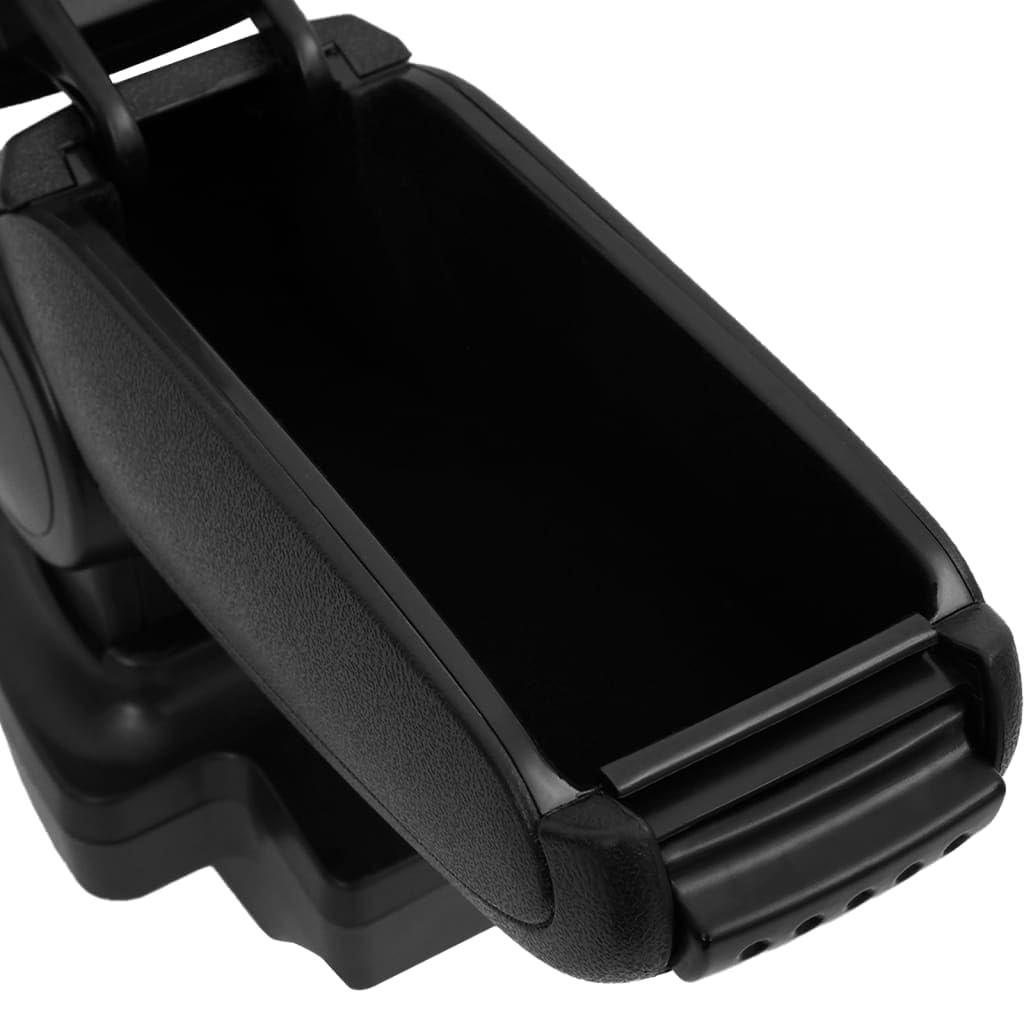 Accoudoir de voiture noir en ABS 15 x 35 x 33 à 49,5 cm avec compartiment de rangement réglable en hauteur pour Renault Clio LHD MK5 à partir de 2019 pour un confort ergonomique à l'intérieur