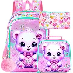 Uv Printing Love Bear Pink Backpack