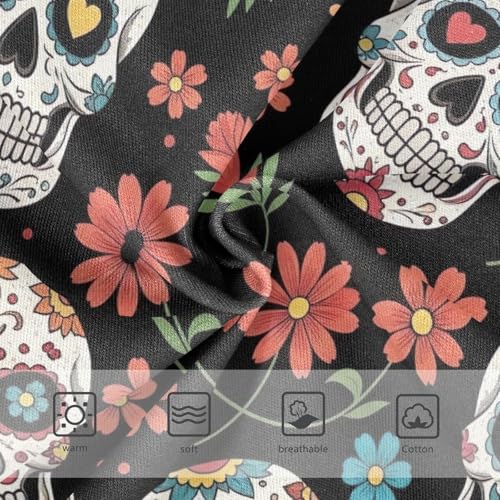 Panties for Girls, Colorful Skulls Flowers Hearts Toddler Girl Briefs, Girls Cotton Underwear, 2T–8 Years3