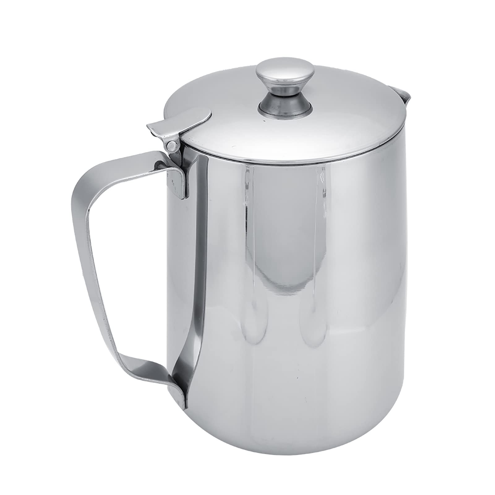 Jarra para Espumar, Taza de café de Acero Inoxidable, Jarra para Espumar Leche, Taza para Espumar café con Tapa para Arte de café con Leche (2000ml)