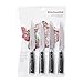 KitchenAid Gourmet 4 Piece Forged Triple Rivet Steak Knife Set, High Carbon Japanese Steel, Sharp Kitchen Knife Set, 4.5 inch, Black