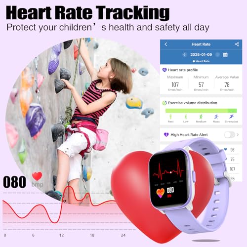 kids watch for girls boys with ip68 waterproof girls watch with 19 sports modes sleep tracking pedometer stopwatch kids activity tracker birthday gifts for girls age 6-15 years old