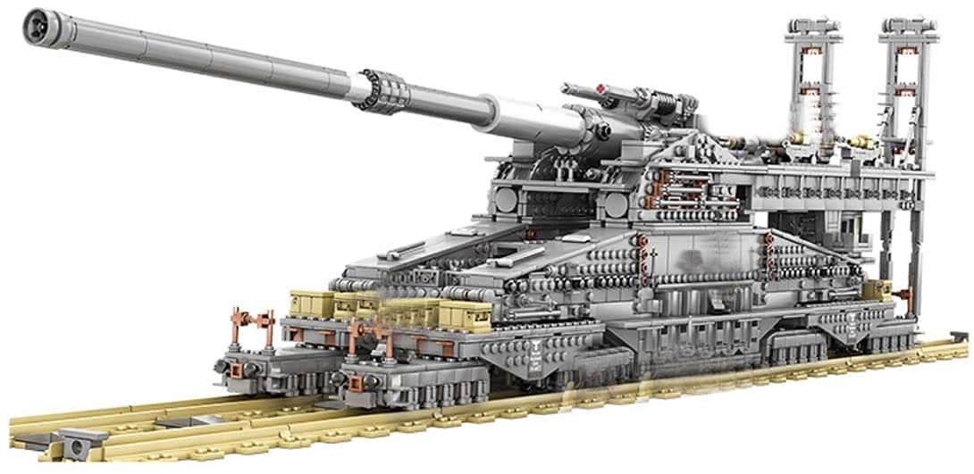 SchwererGustav Panzer Bausteine, Dora-Kanone Militär Panzer Modellbausatz | 3846 Teile, 3-IN-1, WW2 Klemmbausteine Tank, Konstruktions Modell Set