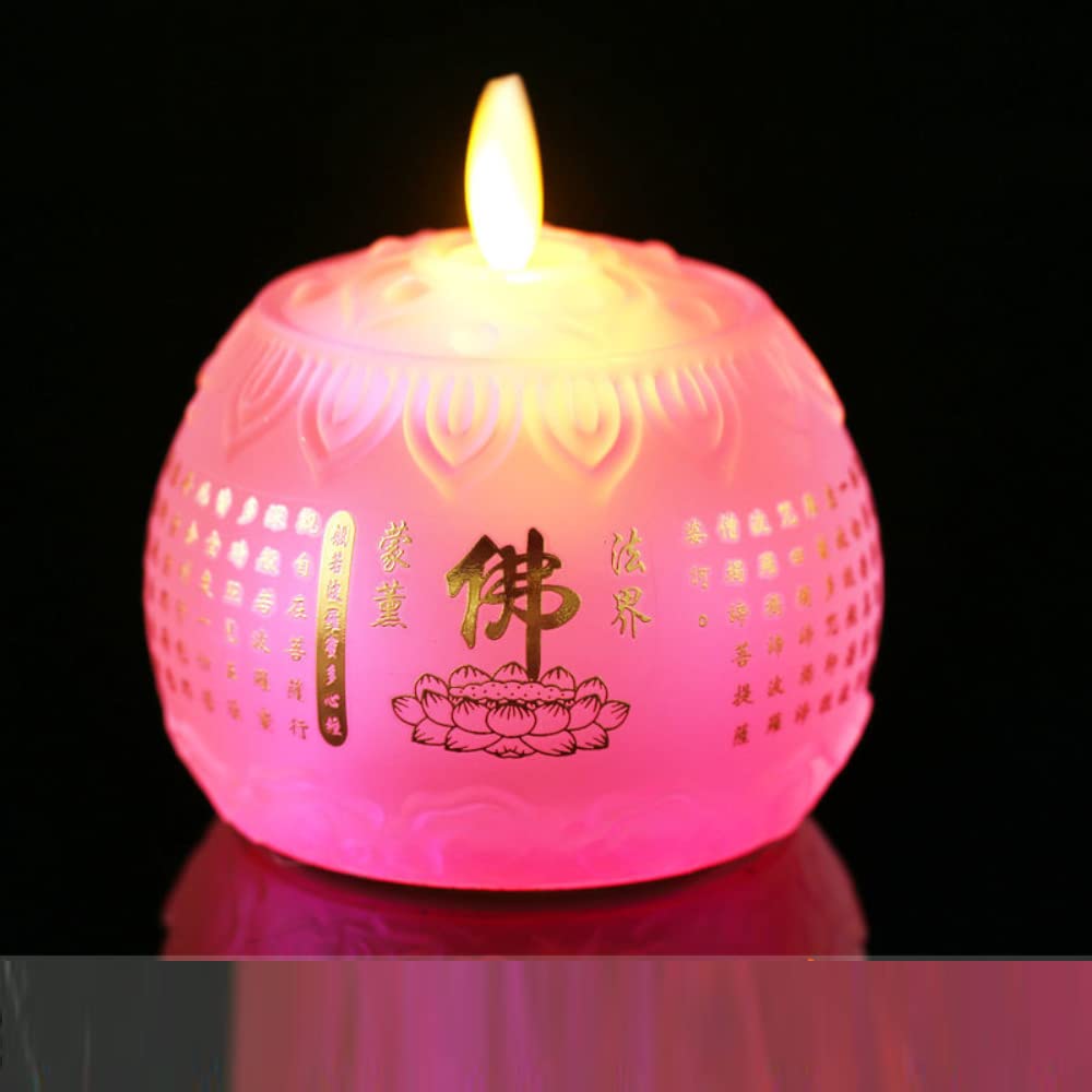 XIALON 1 Pair 7cm LED for Buddhist Lamps Lotus Lamps Household Electronic Candle Lamps Permanent Lights