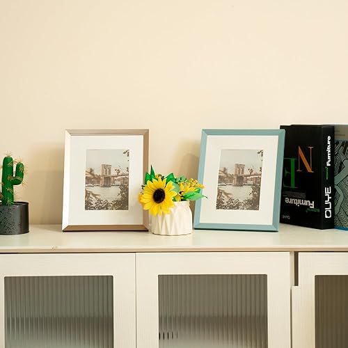 Miniatura 4 de HOTURE Portarretratos para galería de fotos - Juego de 5 unidades, para exhibir fotos con bloc o sin almohadilla, adecuado para colgar en la pared,