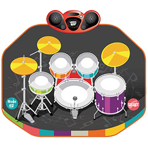 Denny Shop Kids Electronic Musical Drum Kit Set Touch Play Mat Music Sound Fun Toy MP3 by Crystals®