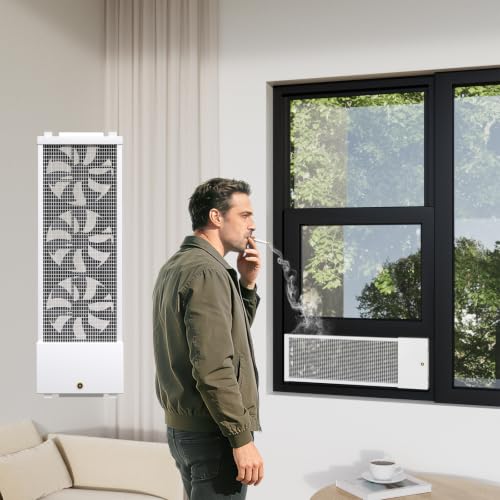 QJSZMEI Ventilateur fenêtre vertical blanc 45-50cm