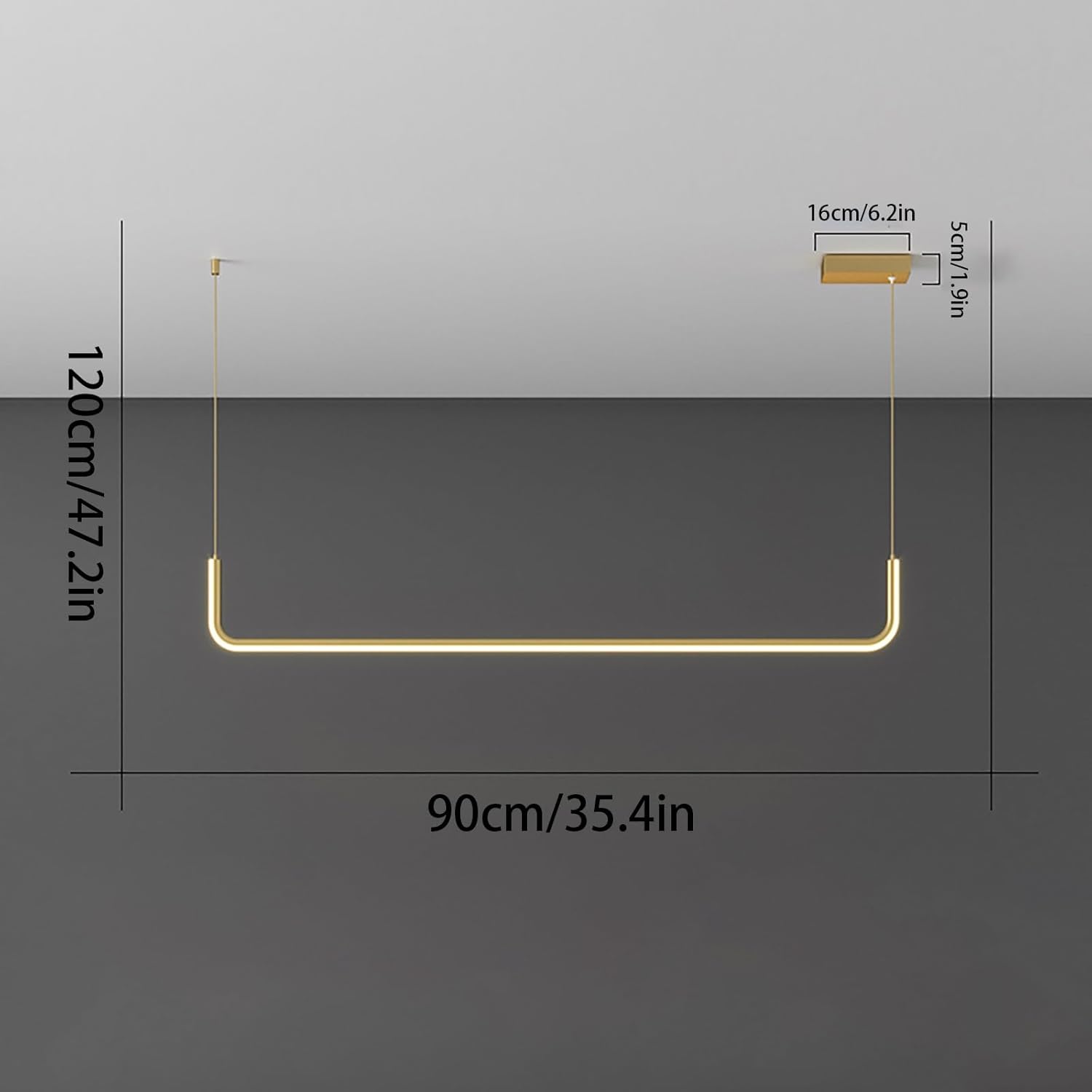 Modern Linear Light Minimalist Island Hanging Lamp Dimmable Led Chandelier for Dining Room Kitchen Living Room Hotel