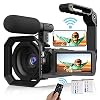 Video Camera Camcorder, 4K Vlogging Camera UHD 48MP WiFi YouTube Camera Recorder with Microphone, Remote, Stabilizer…