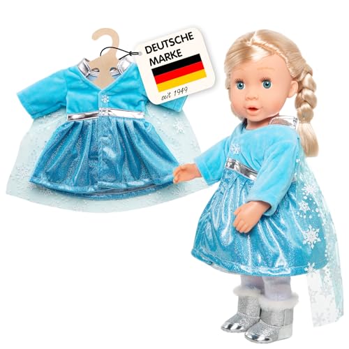 Heless 1727 - Mantel Eisprinzessin mit Umhang, für Puppen, Größe 28 - 35 cm