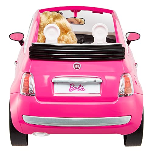 Barbie et sa Fiat 500, Cofret véhicule 4 Places Rose et poupée avec Habillage et Accessoires, Cadeau pour Enfants de 3 à 7 Ans, HGV03 – Image 5