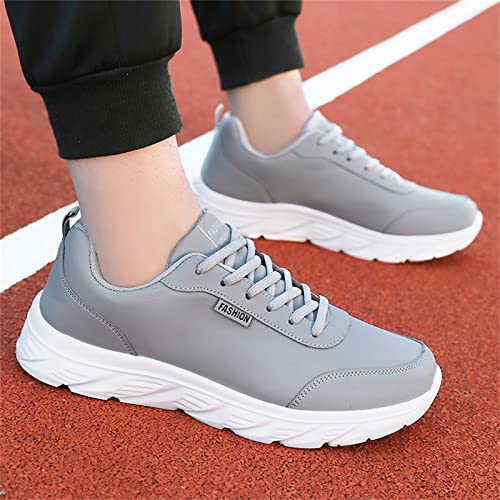 Chaussures de course hommes grande taille décontracté en cuir à lacets