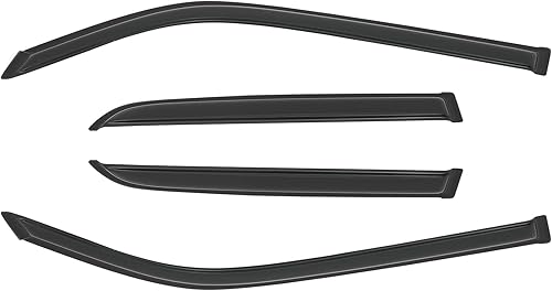 Miniatura 4 de ECCPP Deflectores de ventana solar aptos para Toyota 2010-2021 para 4Runner Deflectores con cinta adhesiva, 4 deflectores negros para ventana de