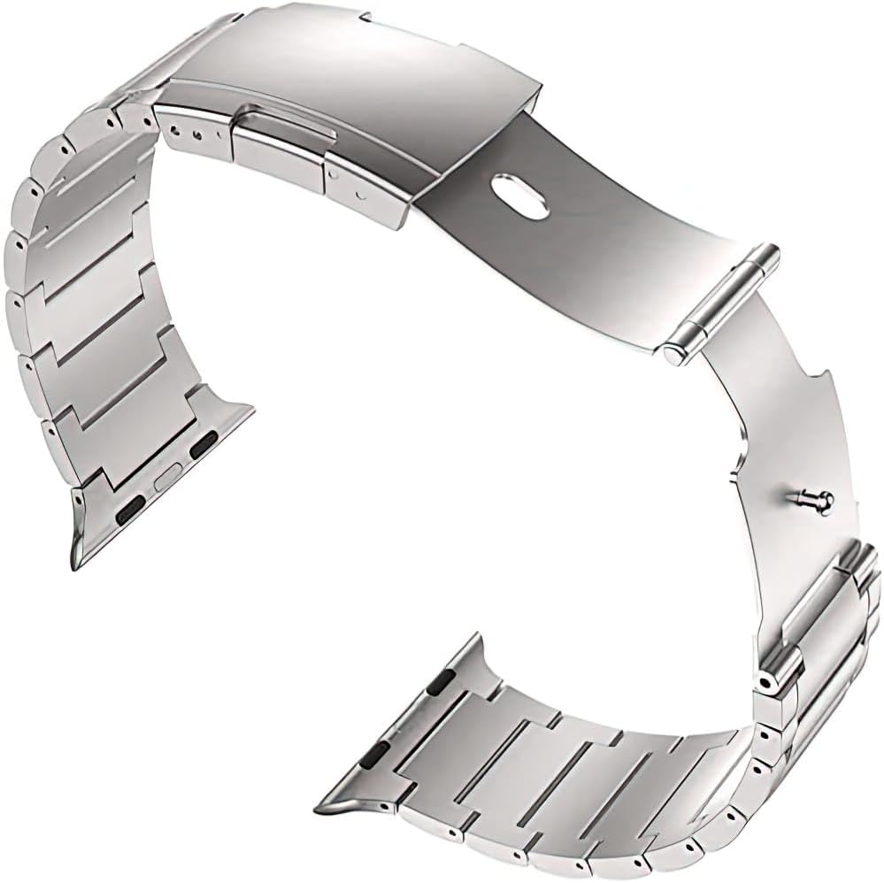 Titanium Watch Band,Metal Strap Bracelet with Tortoise Buckle,for Apple Watch Series 11/10/9/8/7,Ultra 3/2/1,SE 3/2/1 [2025]