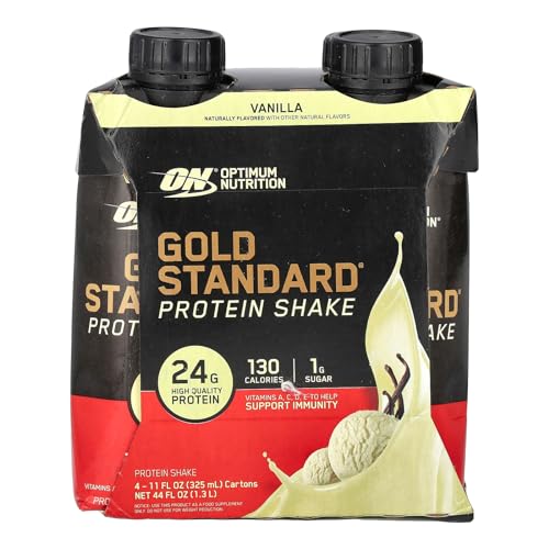 Image of Optimum Nutrition Gold Standard 24g Protein Shake, Vanilla, 4 Ct