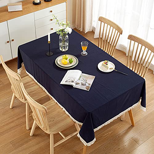 Nappe rectangulaire en lin lavable et pas de plis pour buffet de Noël