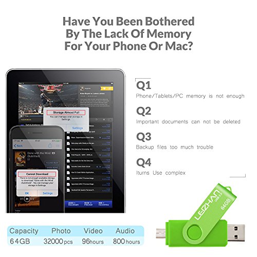 Image of LEIZHAN 32GB OTG USB Flash Drive Green USB 2.0 Pen Drive Gift Suitable for Samsung Galaxy S7,S7Edge,S6,S6 Edge