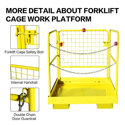 image for EBESTTECH 36x36 Inch Collapsible Forklift Safety Cage Work Platform Ae