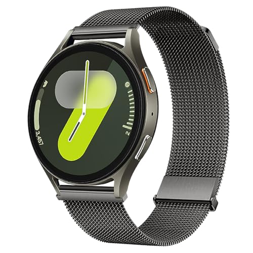 Image of Magnetic 20mm Stainless Steel Mesh Strap Compatible with Samsung Galaxy Watch 7 /6 /5 /4 /FE 40mm 44mm Milanese Bands Compatible with Huawei GT3 42mm /Vivoactive 6 /5 /3,forerunner 165,Venu 2 Plus