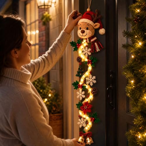 Christmas Hanging Decorations with Light Crochet Santa LED Hanging Ornament - image 4