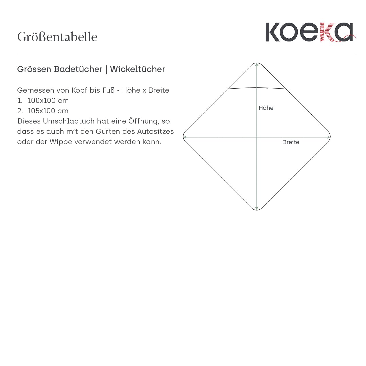 Koeka Baby Einschlagdecke - Ideal Für Unterwegs - Mit Plüsch - Faro - Musselin Baumwolle - Braun - 100x100 cm