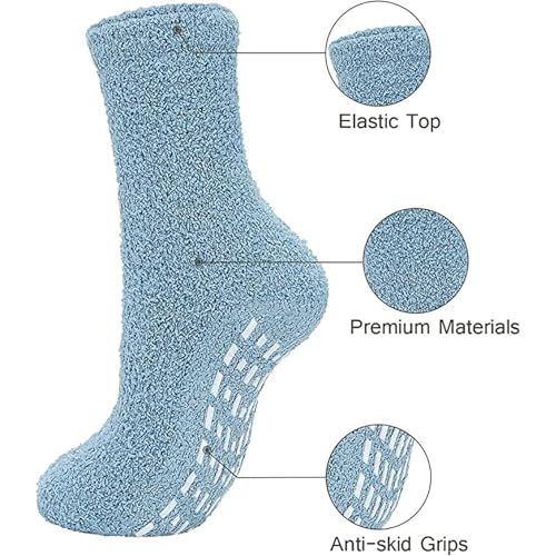 Century Star Fuzzy Socks for Men with Grip Winter Cozy Non Slip Warm Slipper Socks Fluffy Hospital Sleeping Christmas Socks4