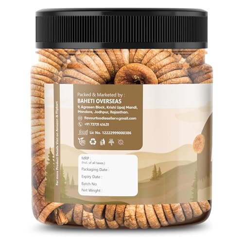 Image of Flavour Foodie Afghani Anjeer 200 GMx2 | Premium Naturally Soft Juicy Dried Figs Dry Fruit | No Added Sugar | Rich Source Of Fiber | Low in Fat | Healthy Snack Jar Pack