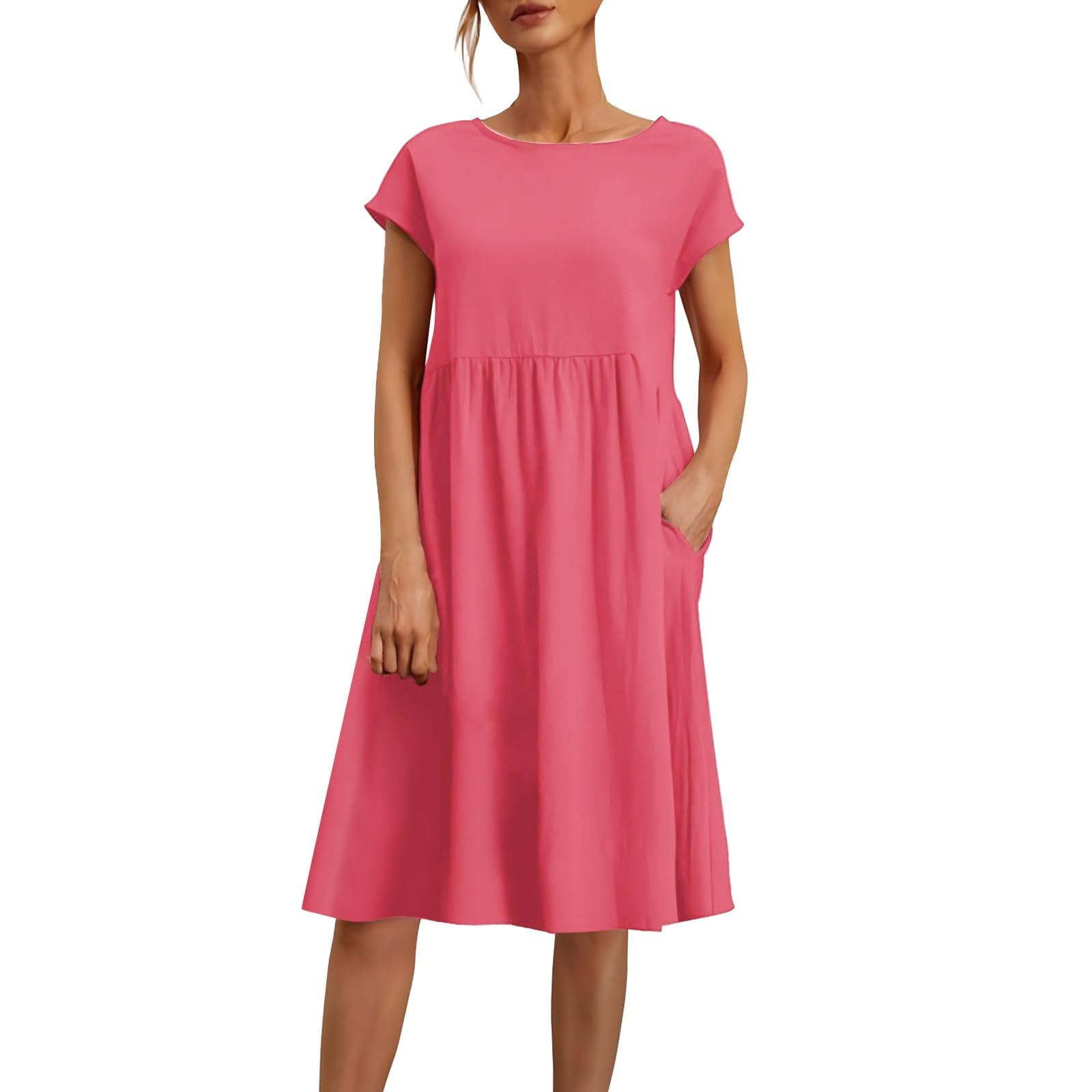 Womens Summer Dresses Fashion 2025 Short Sleeve Spring Mini Dress Casual Beach Vacation Clothes Dresses