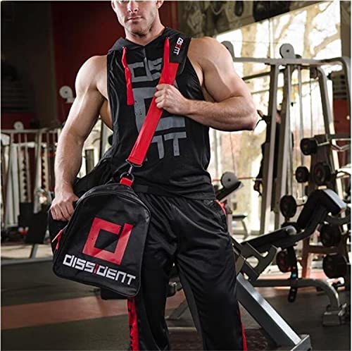 Image of HOT BUTTON Men's Hooded Tank Top | Slim Fit Sleeveless Gym Bodybuilding Stringer | Quick Dry Sports Training Vest Graphic Printed Hoodie for Men