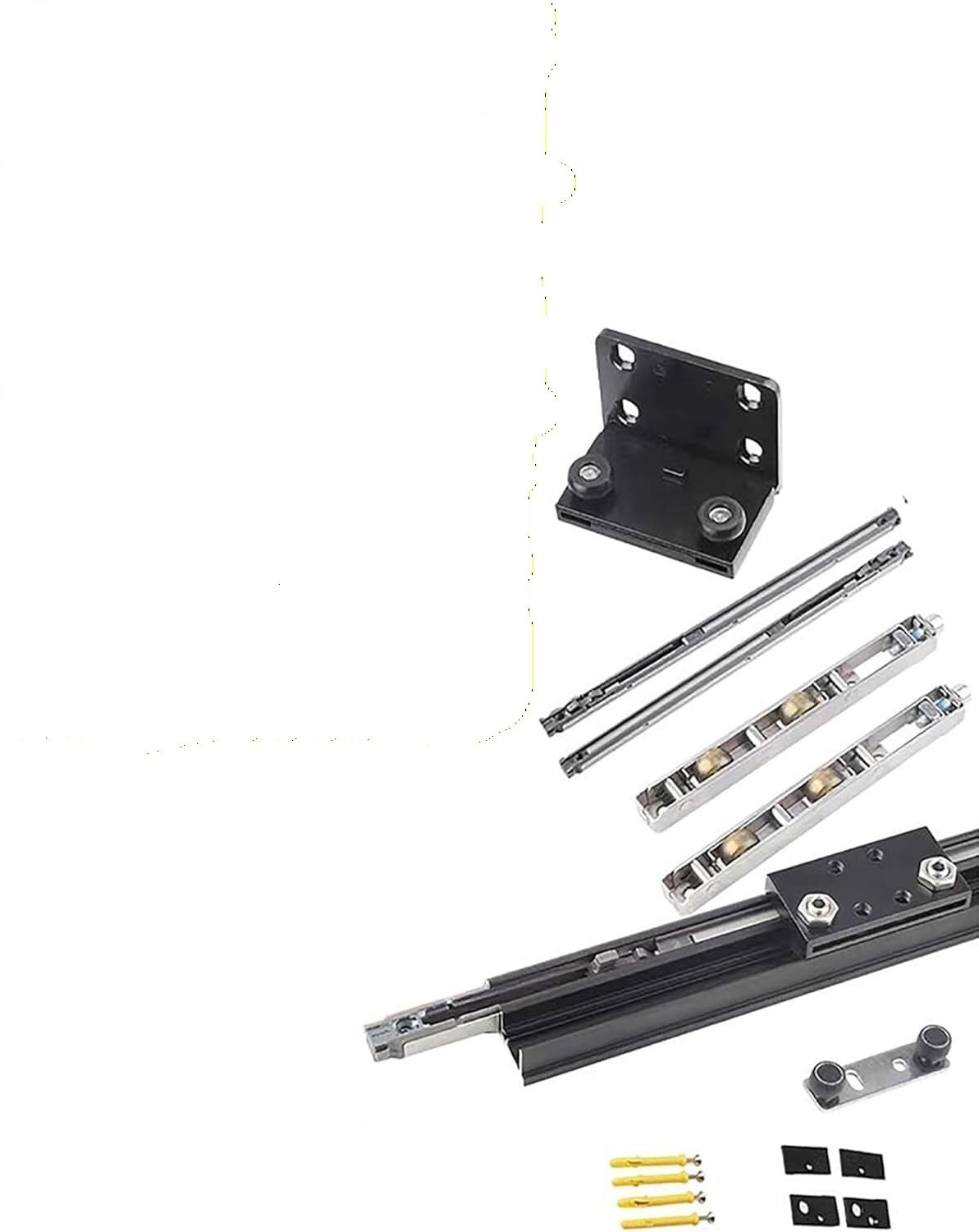 Invisible Ghost Türbeschläge-Set, 2-Wege-Soft-Close, versteckte Schiene for Holz-Aluminium-Türen, 1 Set(120cm)