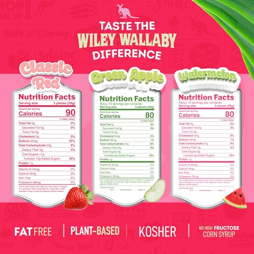 Wiley Wallaby Strawberry, Watermelon, Apple, Licorice Variety, 10oz, 3Pk - image 2