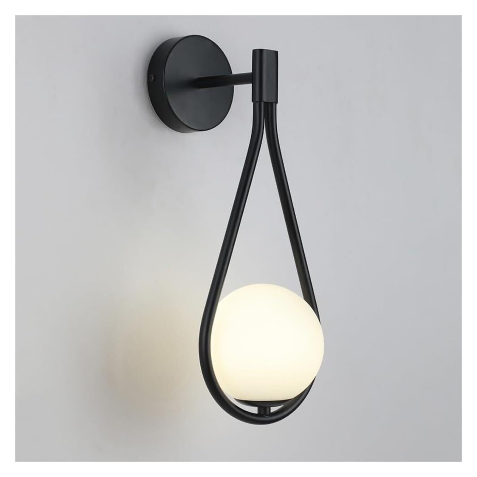 VDOQTLJT Wall Mounted Lamp Modern Indoor Light White Spherical Glass Iron Stairs Hall Restaurant Sconce Lamps sconces