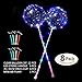 LED Light Up Bobo Balloons with Sticks,8 Packs Flashing Handles,20 Inches Bubble Bobo Balloons,70 cm Sticks,Christmas Birthday Party Decoration