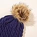 Kids hat and Gloves Set - Fashion Winter Kids Hat and Gloves Set for Boys Girls Toddler Pompom Knit Thick Warm Beanie for Cold Weather(Navy-C, One Size)