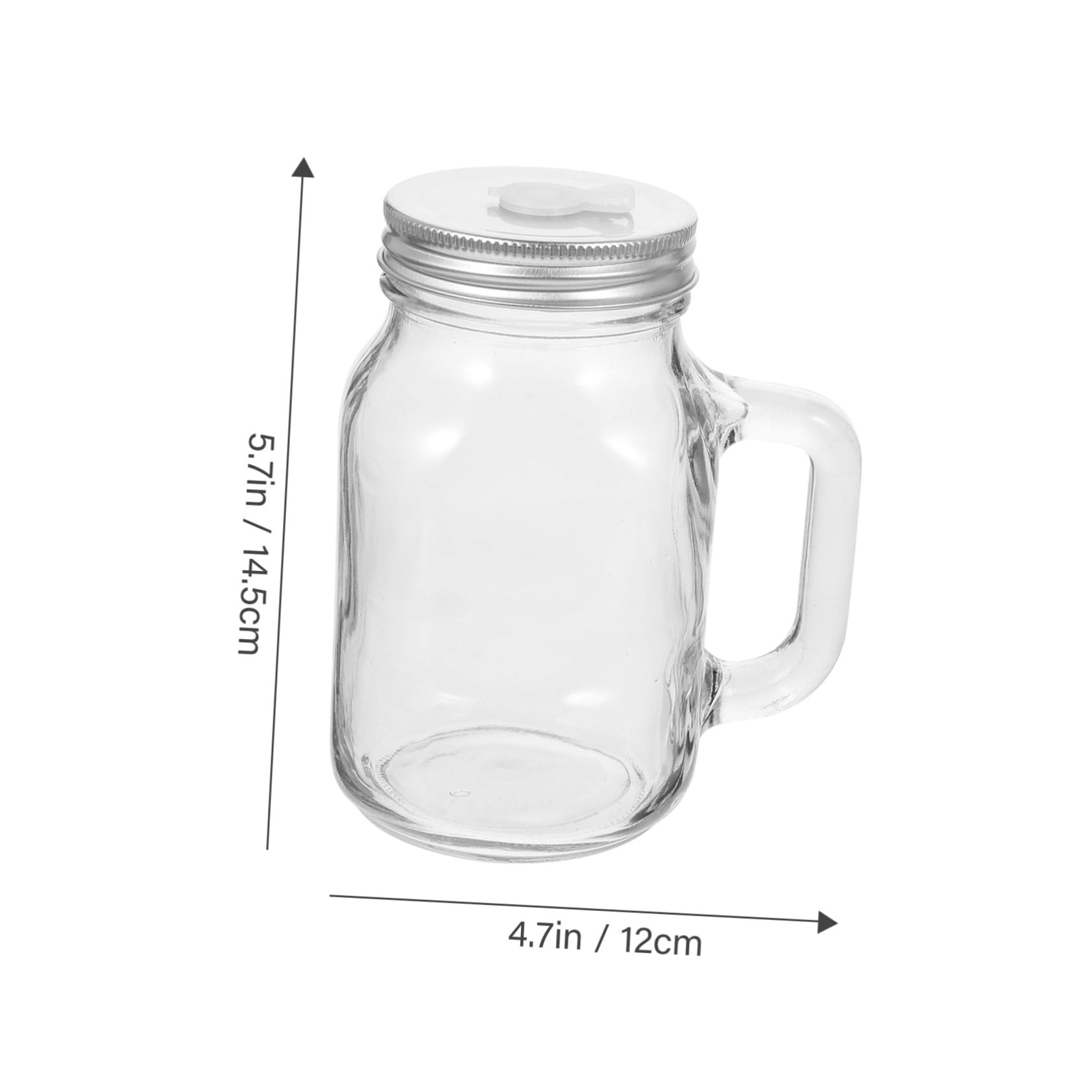 Uonlytech Vasos de Vidrio Capacidad 650ml Juego de 2 con Pajita y Tapa para Almacenar Jugo y Yogur, Diseño de Fondo Plano y Acero Inoxidable