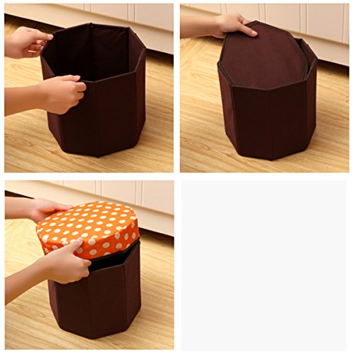 OUNONA caixa de armazenamento dobrável para guardar itens de vestuário e livros (laranja)