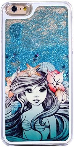 DECO FAIRY Compatible with iPhone 8 / 7, Cartoon Anime Animated Blue Ocean Little Mermaid Princess Fairy Flexible Ultra Slim Transparent Translucent iPhone Case Cover Case