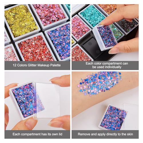 Namolit Lantejoulas sólidas grande capacidade paleta de maquiagem palco maquiagem glitter gel pintur