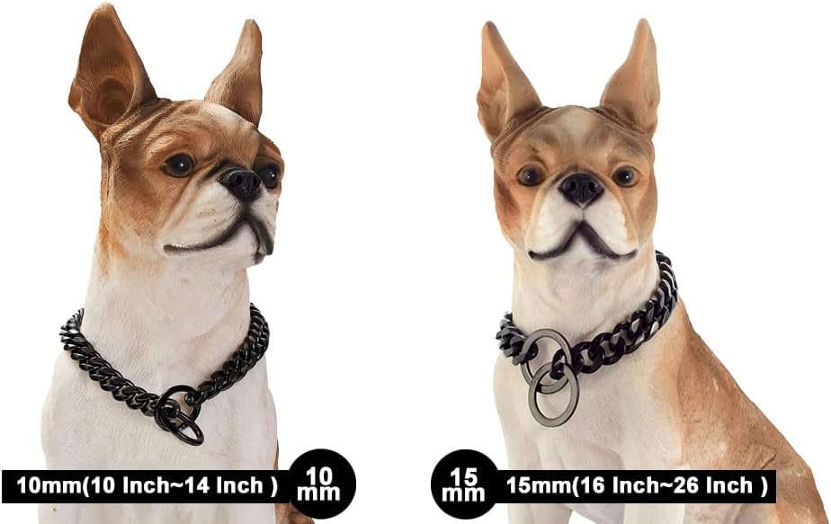 Miniatura 3 de Collar de cadena de acero inoxidable sólido de 0.591 in de metal pesado para perros Pit Bull, Mastín, Bulldog y razas grandes, de 12 a 34 pulgadas
