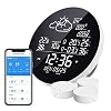 Eachen WLAN Wetterstation Funk mit 3 Außensensor Thermometer Hygrometer Funkwetterstation kompatibel mit Smart Life APP, Google Wetter synchronisieren, für Wein, Zigarre, Wohnzimmer, Babyzimmer, Haus