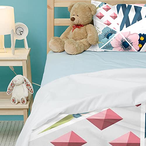Housse de couette et 2 taies d'oreiller lit simple parure de lit 3 pièces