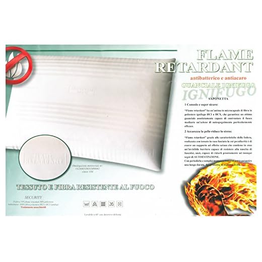 Corredocasa Guanciale Ignifugo 50x80 cm Antiacaro Anallergico Antibatterico Antincendio - Certificato OEKO-TEX & Classe 1IM - Ottimo Cuscino Letto per Casa Hotel, B&B Made in Italy
