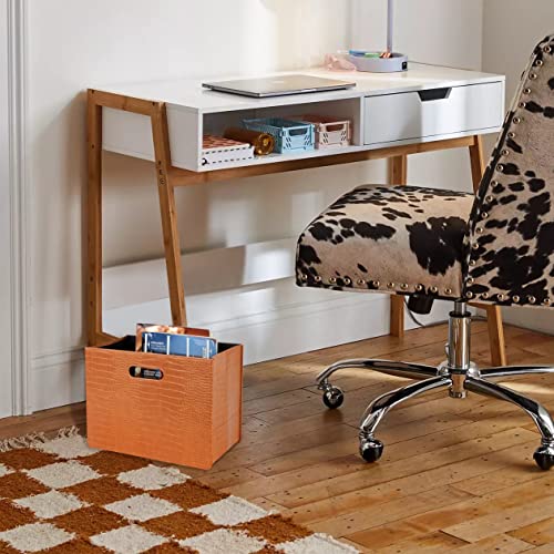 Hofferruffer MAGAZINE BASKET Holder, Foldable Magazine Rack, Document File Holder Organizer, File Folder, Newspaper Storage Bin Organizer For Home Or Office  thumb #2