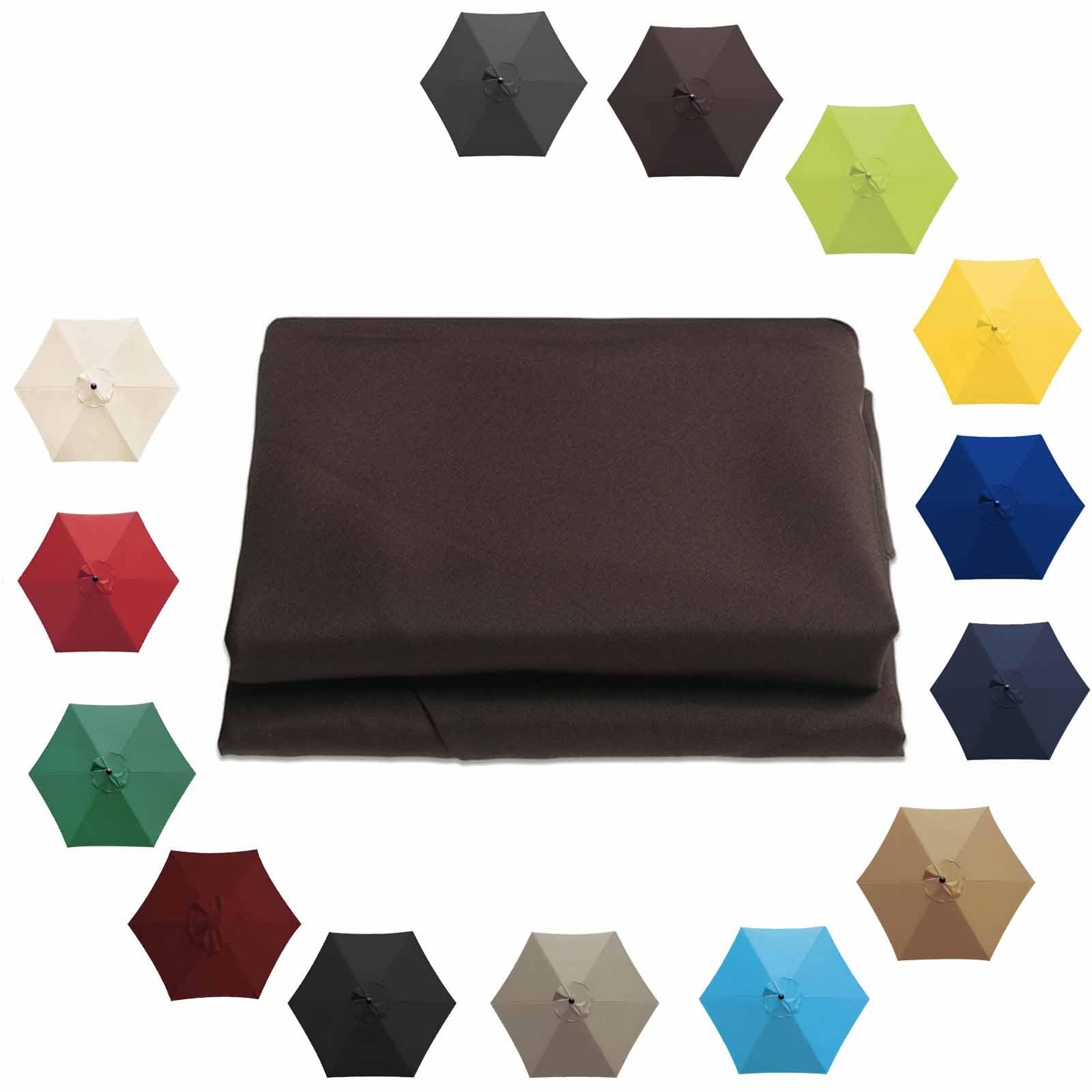 Waterproof Replacement Umbrella Fabric, Parasol Replacement Canopy 8.8Ft 9.8Ft 6 Ribs 8 Ribs Umbrella Replacement Cloth UV50+ Patio Replacement Parasol Cover(Brown,6 Ribs-270cm(8.8ft))