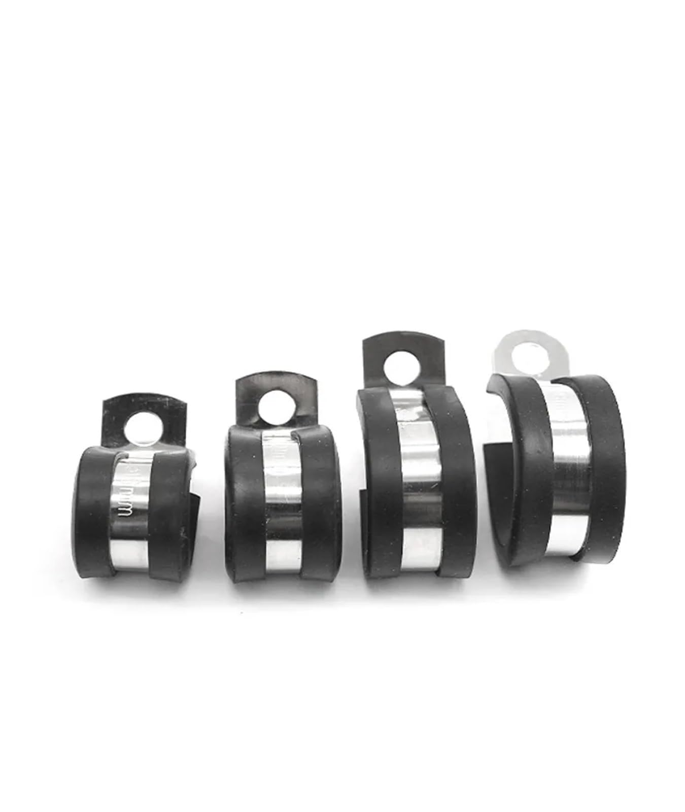Opaski rurowe z gumową wyściółką, 50 szt. 6-30 mm 304 gumowe klipsy P ze stali nierdzewnej do mocowania kabla Zacisk rurowy węża(28MM)