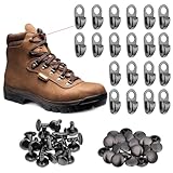 Zelphvt Metal Boot Lace Hooks, 20 Sets Boot Hook Eyelets Metal Outdoor Lace Buckle Speed Hooks for Hiking Shoes for Hiking Boots Repair Leather Shoes