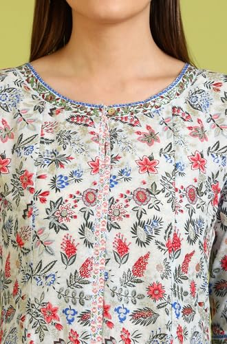 Image of W for Woman Women's Cotton Floral Regular Kurtas