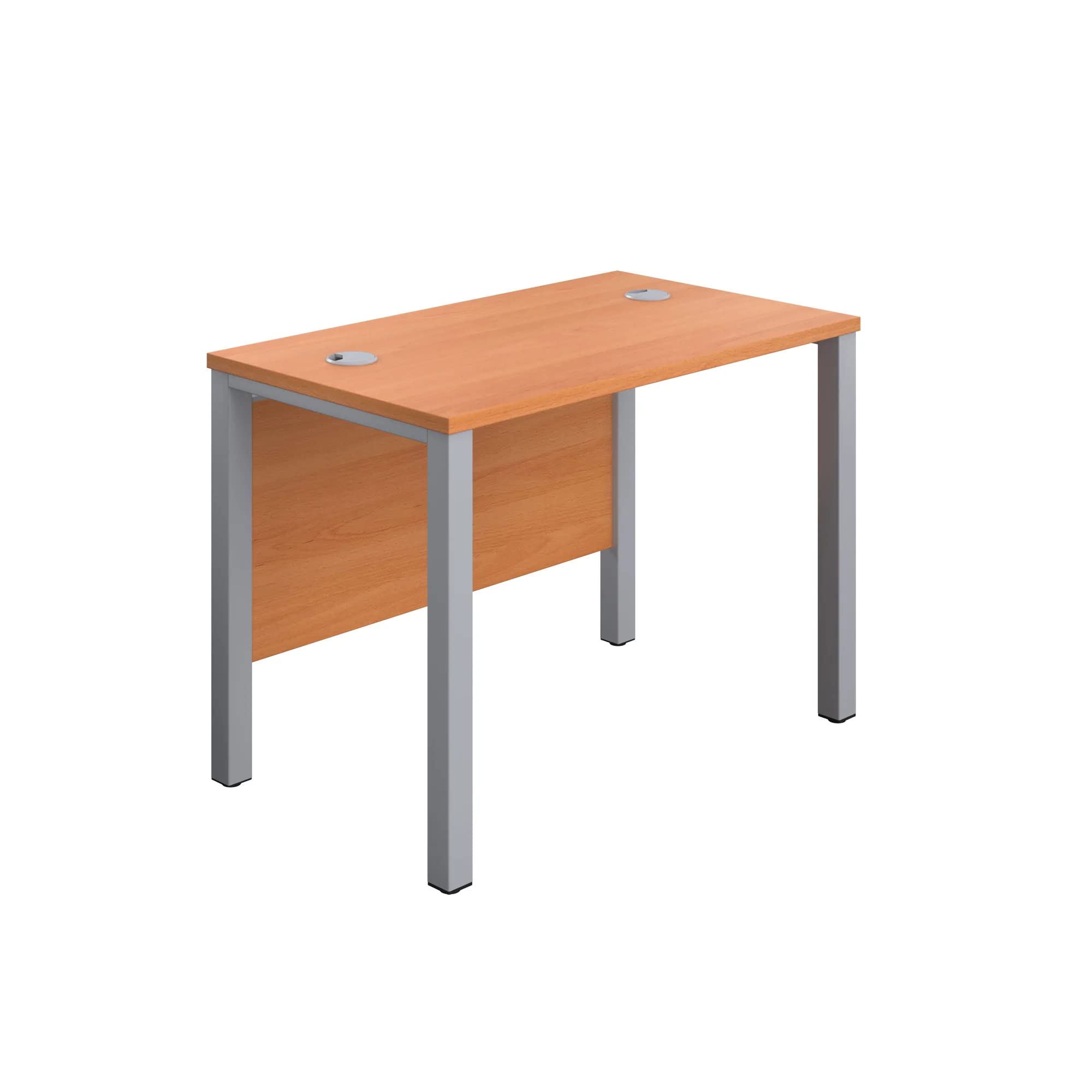 Goal Post Rectangular Desk 1000X600 Beech-Silver